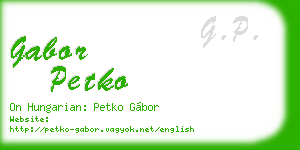 gabor petko business card