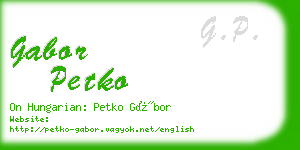 gabor petko business card